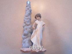 LLadro NAO Shy Girl #01311 Lamp Base 1997 Porcelain Figurine Handmade in Spain