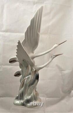 Large Beautiful Lladro / Nao Figural Group Of Herons In Flight-11.5-excellent