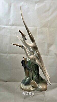 Large Beautiful Lladro / Nao Figural Group Of Herons In Flight-11.5-excellent