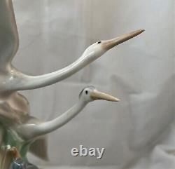 Large Beautiful Lladro / Nao Figural Group Of Herons In Flight-11.5-excellent