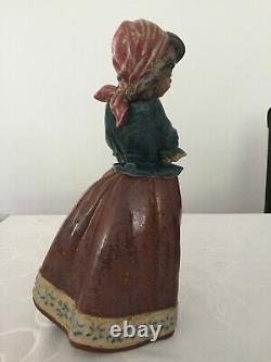 Large LLADRO Figure 31cm Porcelain Woman with Rose Cloth Vintage Size Daisa 1978