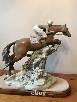 Large Lladro 1979 Jockey On A Horse Number 5089. Retired 1985 13 X 17 Inches