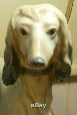Large Lladro Figurine Elegant Promenade Woman With Dogs On Leash 5802