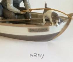 Large Lladro Hand Painted Figurine Fishing With Gramps 5215