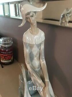 Large Lladro Musician Jester Mint Condition
