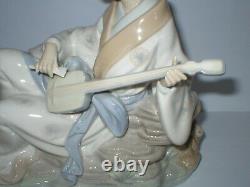 Large Lladro Nao Figure Oriental Melody Figurine Geisha Girl Playing Shamisen