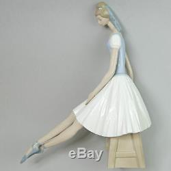 Large Lladro Nao Porcelain Ballerina Resting Figurine