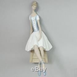 Large Lladro Nao Porcelain Ballerina Resting Figurine