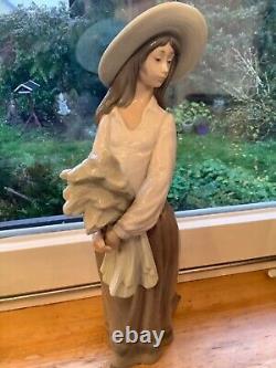 Large Lladro Nao Porcelain Figurine Woman Girl Summer Harvest 39cm