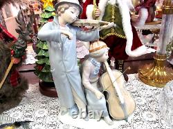 Large Lladro Porcelain Nao Figure of Street Musicians painted Spain #0684