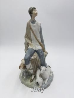 Large Nao By Lladro Spain Porcelain Shepherd Boy 10H Figurine Early Retired
