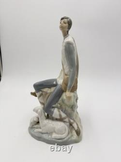 Large Nao By Lladro Spain Porcelain Shepherd Boy 10H Figurine Early Retired