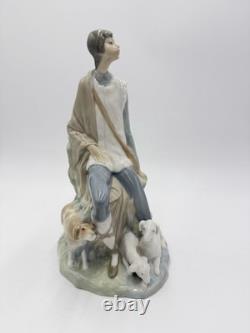 Large Nao By Lladro Spain Porcelain Shepherd Boy 10H Figurine Early Retired