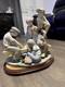 Large Nao by LLADRO Figure Boys Playing Cards With Wooden Base