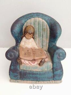 Large Vintage Nao by Lladro Gres Girl in Armchair 0339 designed by Jose Puche