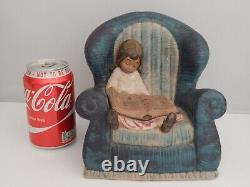 Large Vintage Nao by Lladro Gres Girl in Armchair 0339 designed by Jose Puche