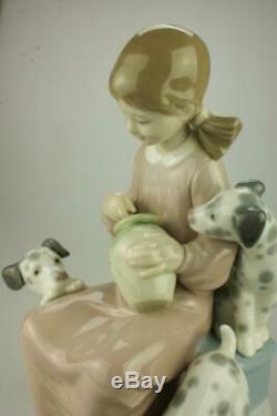 Lladro #1248 Honey Lickers Girl with Dalmation Dogs Retired 1989
