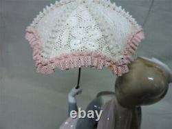 Lladro #4914 Lady With Shawl- Lady Walking Dog With Parasol SUPER RARE