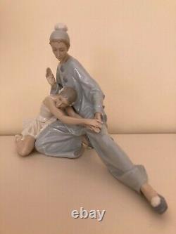 Lladro #4935 Closing Scene Ballet Dancers Jester Clown Gloss Glaze Free Shipping