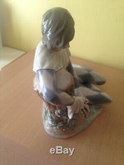 Lladro 5128 Harlequin With Rose Very Large Salvador Furio 1982 Mint 10.75