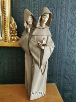 Lladro 5155 Monks at Prayer Porcelain Figurine in Gres EXCEPTIONALLY RARE