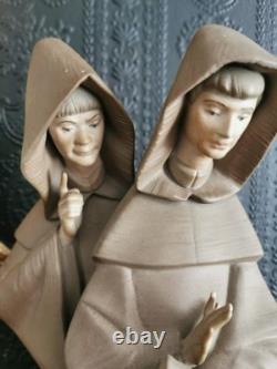 Lladro 5155 Monks at Prayer Porcelain Figurine in Gres EXCEPTIONALLY RARE