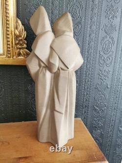 Lladro 5155 Monks at Prayer Porcelain Figurine in Gres EXCEPTIONALLY RARE