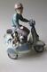 Lladro 5794 Boy on Vespa Scooter with Puppies'Precious Cargo