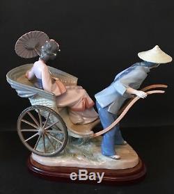 Lladro A Rickshaw Ride. 1383. 12.25''. With stand