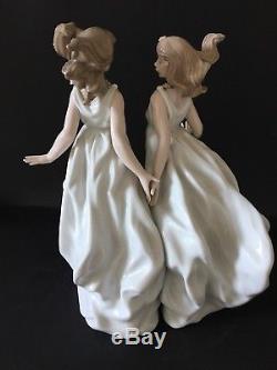 Lladro Allegory Of Spring. 6241. Pair of flower girls. Large piece, very rare