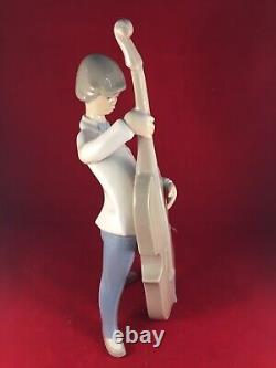 Lladro Boy With Double Bass 4615 Figure Figurine (Juan Huerta)