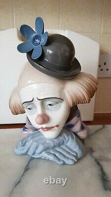 Lladro Clown Head Pensive Clown Dated 1981 H26CM X W19CM