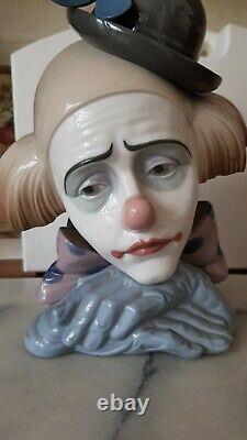 Lladro Clown Head Pensive Clown Dated 1981 H26CM X W19CM