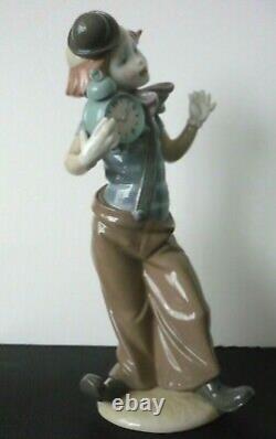Lladro Clown With Alarm Clock #5056 Large Figurine Retired 1985