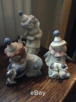 Lladro Clowns With Puppies
