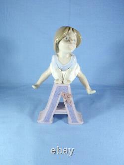 Lladro Complete Set School Girl Vowel Figures By Jose Puche Retired 1982-1985