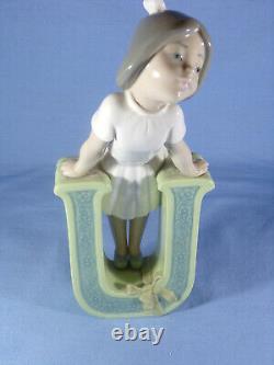 Lladro Complete Set School Girl Vowel Figures By Jose Puche Retired 1982-1985