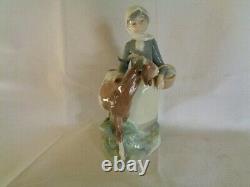 Lladro Figure Little Girl with Goat