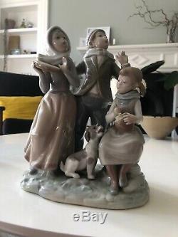 Lladro Figurine 3 Children+ Dog Singing 1239 Christmas Carol 24cm 9.5 Lladró