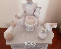 Lladro Figurine 6134 BIRTHDAY PARTY Girl with her cats Rare Retired VGC
