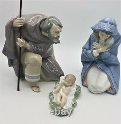 Lladro Figurine Christmas Nativity Set Joseph Mary And Jesus