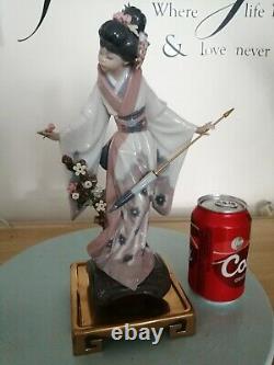 Lladro Figurine Geisha Girl TERUKO 1451 Boxed Umbrella Brass Plinth rare