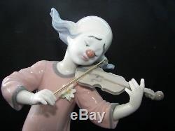 Lladro Figurine'Music for a Dream' No. 6900 Clown Playing Violin to Girl