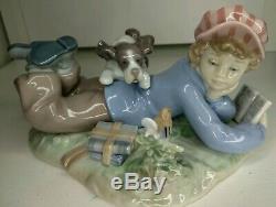 Lladro Figurine Study Buddlie 5451 1987 Porcelain'Boy with a dog' NO RESERVE