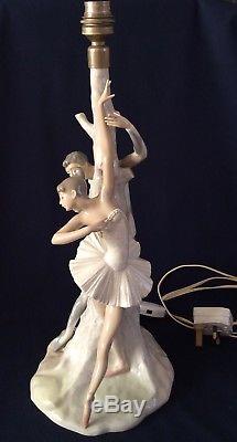 Lladro Figurine Table Lamp Harlequin Ballerina 4528 Lladró 42cm 16.5 UK Plug