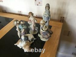 Lladro Figurines (3) And 1 Nao Figure (dogs) Excellent Condition