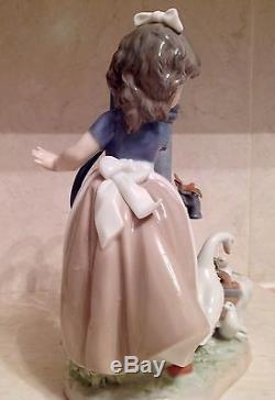 Lladro Figurines. Spring time, girl bathing ducks. Vintage. 1985. Retired. Very Rare