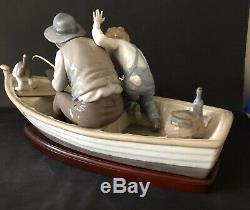 Lladro Fishing With Gramps. 5215. With stand