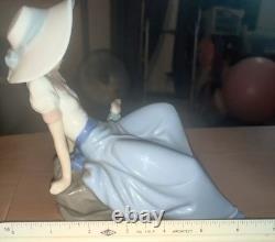Lladro Girl Sitting With Bird 1987 by Nao Vintage Porcelain made in Spain