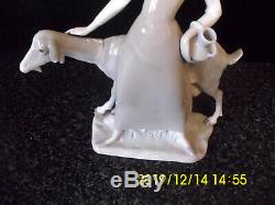 Lladro Girl With Pitcher & Goat Figurine 4590 Retired By Alfredo Ruiz Dairy